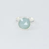 Natural Aquamarine Freeform Ring | Sterling Silver Bezel | 12mm Statement Ring