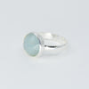 Natural Aquamarine Freeform Ring | Sterling Silver Bezel | 12mm Statement Ring