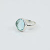 Aquamarine Freeform Ring | Sterling Silver Bezel | 12mm Statement Ring