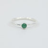 Minimalist Emerald Ring | Sterling Silver | Dainty Green Gemstone