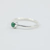 Minimalist Emerald Ring | Sterling Silver | Dainty Green Gemstone