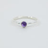 Minimalist Amethyst Ring | Sterling Silver | Dainty Purple Gemstone