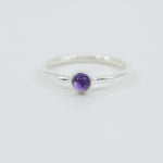 Minimalist Amethyst Ring | Sterling Silver | Dainty Purple Gemstone