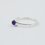 Minimalist Amethyst Ring | Sterling Silver | Dainty Purple Gemstone