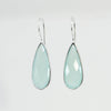 Aqua Chalcedony Teardrop Statement Earrings | Handcrafted Sterling Silver