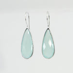 Aqua Chalcedony Teardrop Statement Earrings | Handcrafted Sterling Silver