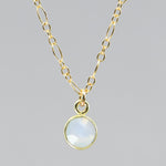 Dainty Rainbow Moonstone Necklace | Gold Filled Chain | June Birthstone