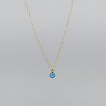 Electric Blue Apatite Pendant | Adjustable Gold-Filled Chain Necklace