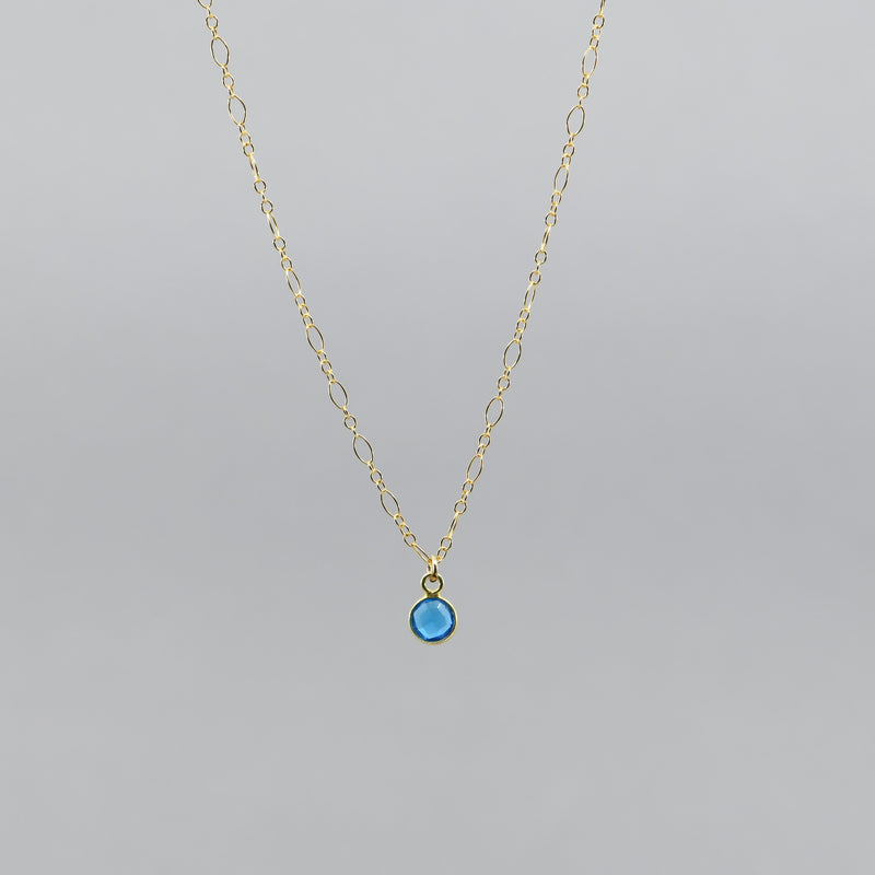 Electric Blue Apatite Pendant | Adjustable Gold-Filled Chain Necklace