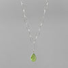 Genuine Peridot Necklace Sterling Silver | August Birthstone Pendant | Natural Green Gemstone Crystal Necklace - 18" Chain