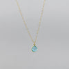 Handcrafted Aqua Blue Topaz Pendant Necklace in Gold-Filled- 20" Adjustable Chain