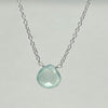 Aqua Chalcedony Pear-Shaped Suspended Pendant | Handcrafted Sterling Silver