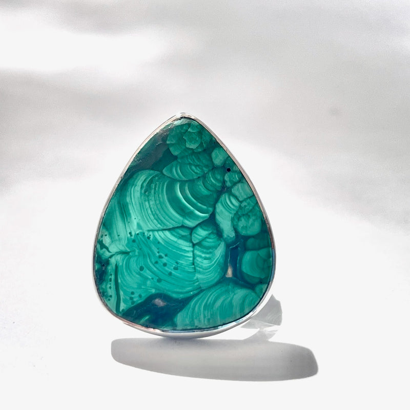 Malachite LG Teardrop Ring