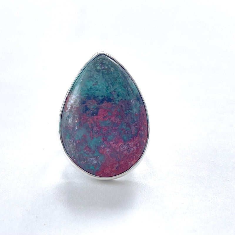 Sonora Chrysocolla Teardrop Ring Sterling Silver