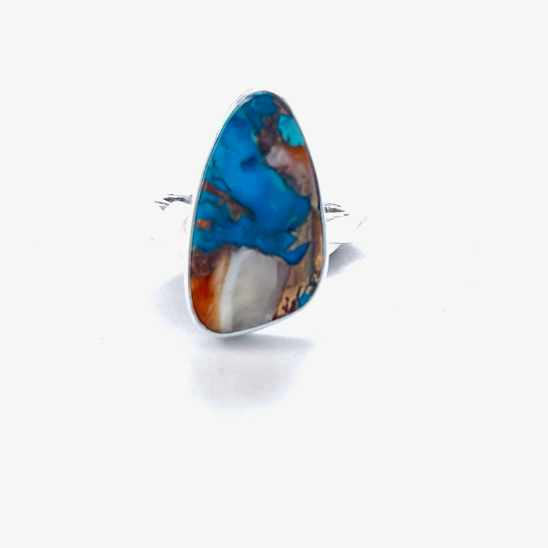 Oyster Turquoise Scalene Triangle Ring