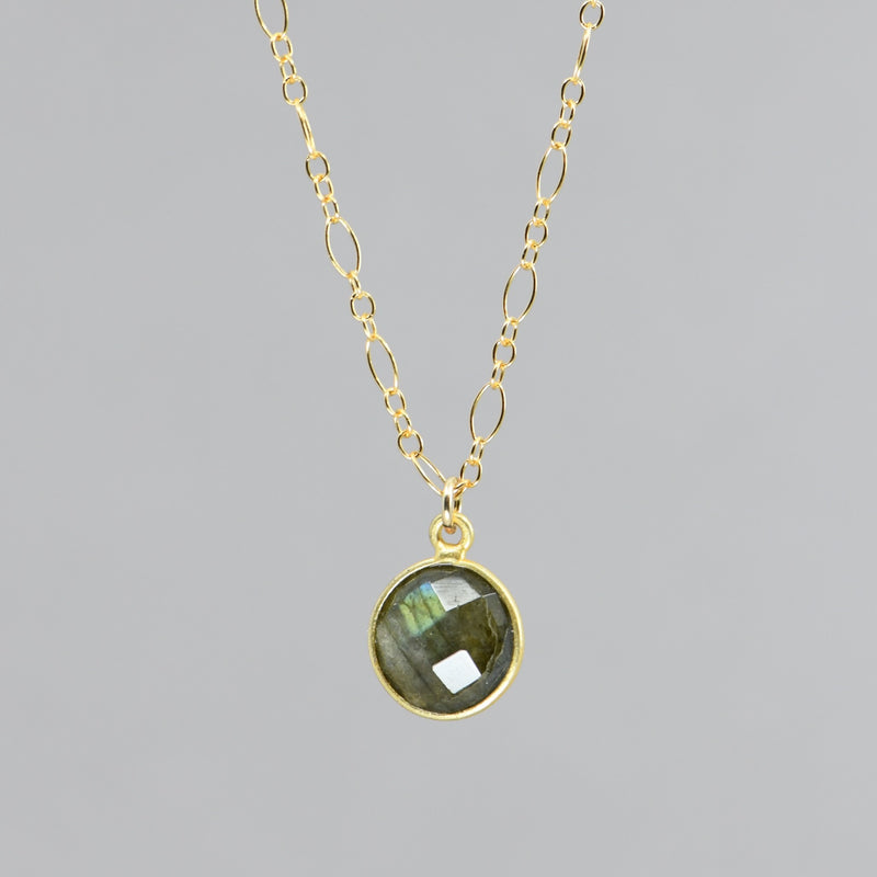 Labradorite Gold Filled Necklace | 18" Mystic Flash Pendant