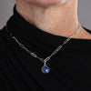 Lapis Lazuli Necklace | Sterling Silver Adjustable Paperclip Chain | Zodiac Stone Jewelry