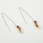 Hessonite & Crazy Lace Threader Earrings