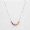 Hessonite & Crazy Lace Agate Adjustable Slide Chain Gemstone Necklace