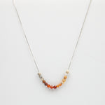 Hessonite & Crazy Lace Agate Adjustable Slide Chain Gemstone Necklace