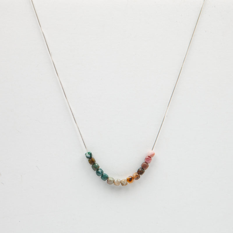 Ocean Jasper Adjustable Slide Chain Gemstone Necklace