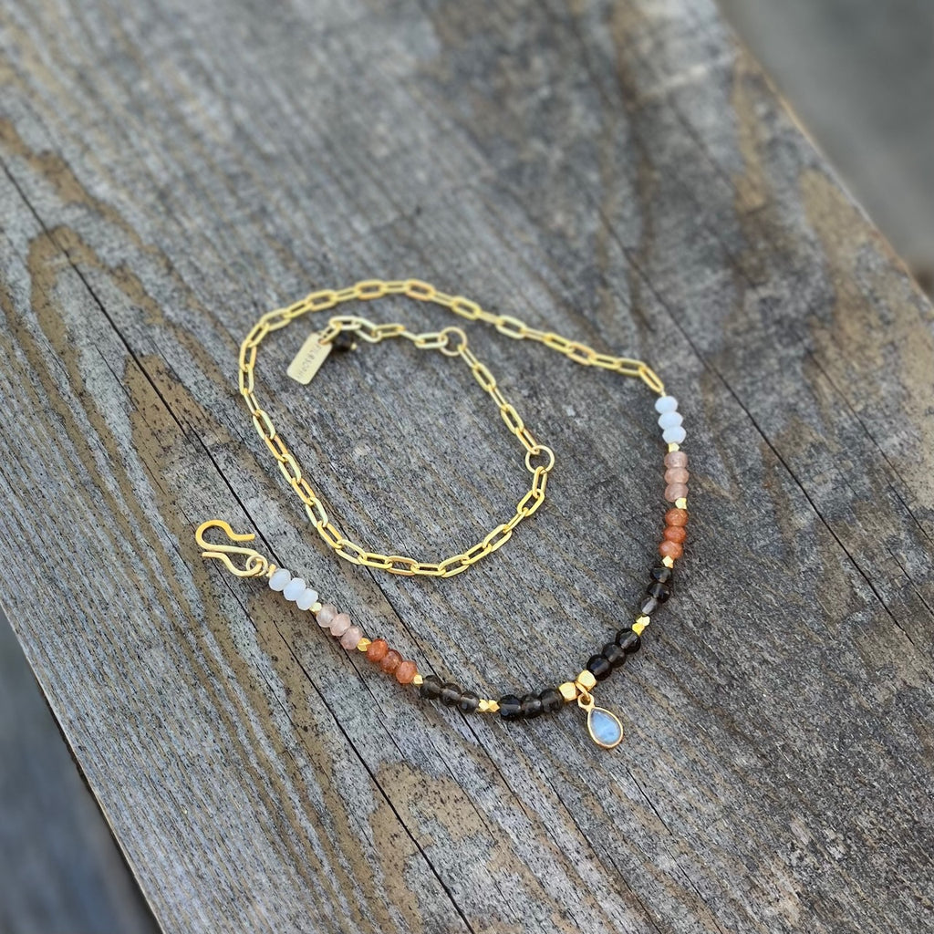 Multi Moonstone Bracelet connects with the Divine Feminine