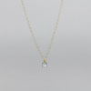 Natural Aquamarine Pendant Necklace with Fully Adjustable Gold-Filled Chain