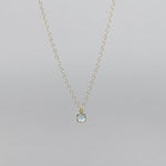 Natural Aquamarine Pendant Necklace with Fully Adjustable Gold-Filled Chain