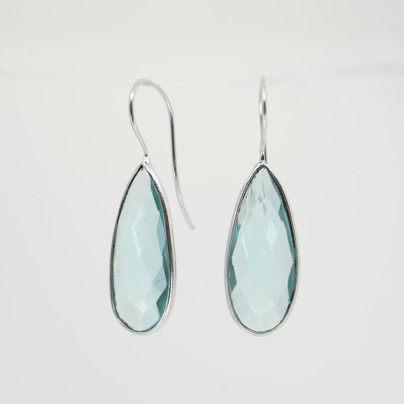 Natural Aquamarine Teardrop Statement Earrings | Handcrafted Sterling Silver