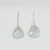 Natural Moonstone Drop Earrings | Handcrafted Sterling Silver Wire Wrapped Jewelry