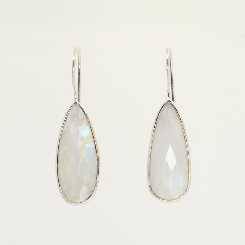 Natural Moonstone Teardrop Statement Earrings | Handcrafted Sterling Silver