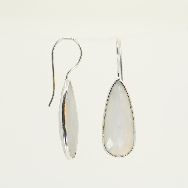 Natural Moonstone Teardrop Statement Earrings | Handcrafted Sterling Silver