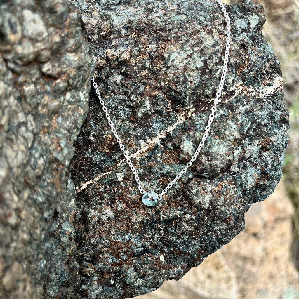 Aqua Blue Topaz Natural Nomad Necklace