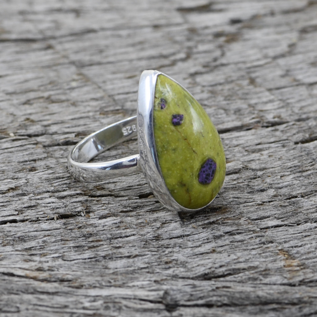 Natural Stichtite Sterling Silver Ring | One-of-a-Kind Handmade Jewelry | Size 5