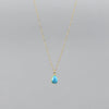 Natural Turquoise Teardrop Necklace | 18" Gold Filled Chain