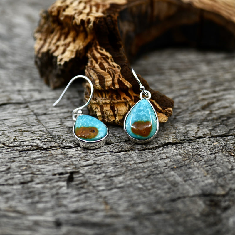 One-of-a-Kind Turquoise & Sterling Silver Teardrop Earring