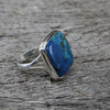 Rare Shattuckite Statement Ring in Sterling Silver | Size 10