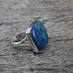 Rare Shattuckite Statement Ring in Sterling Silver | Size 10