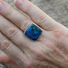 Rare Shattuckite Statement Ring in Sterling Silver | Size 10