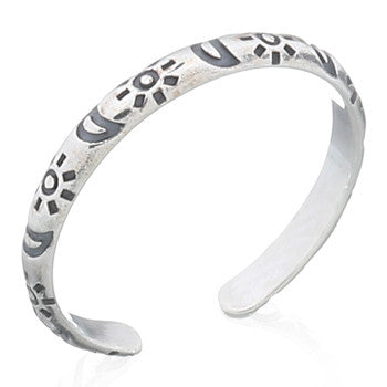 Sterling Silver Toe Ring - Sun-And-Moon