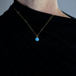 Turquoise Square Pendant Necklace | Gold-Filled Dainty Chain