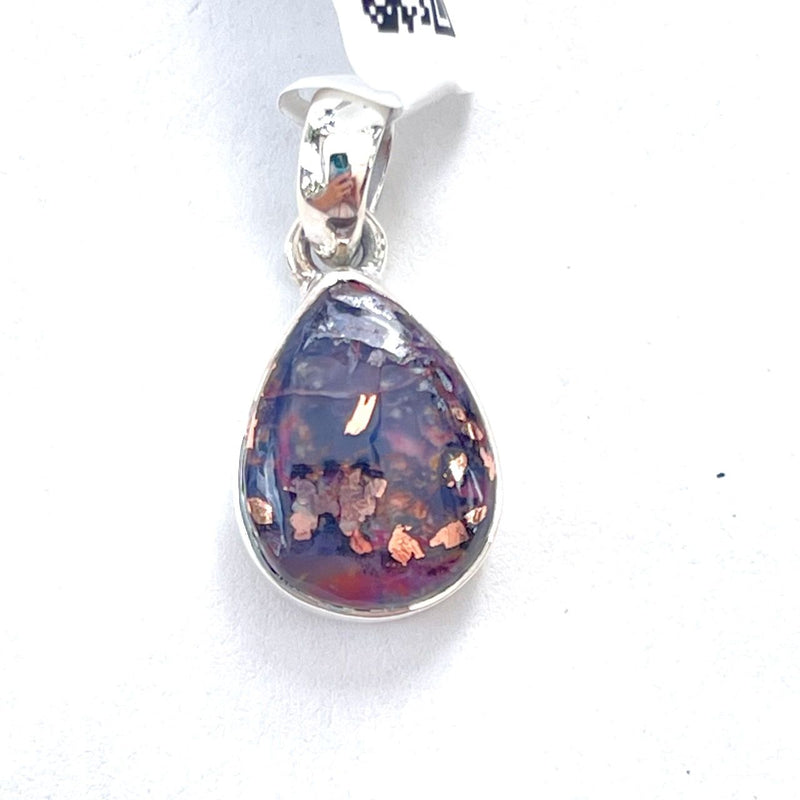 Native Copper Teardrop Pendant Necklace Sterling Silver