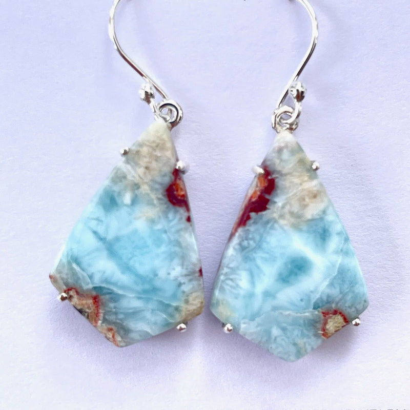 Larimar Triangle Earrings