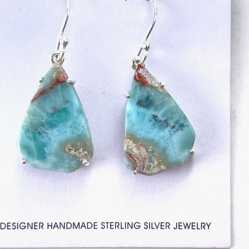 Larimar Rounded Triangle Earings