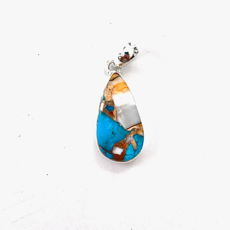 Oyster Turquoise Teardrop Pendant Sterling Silver