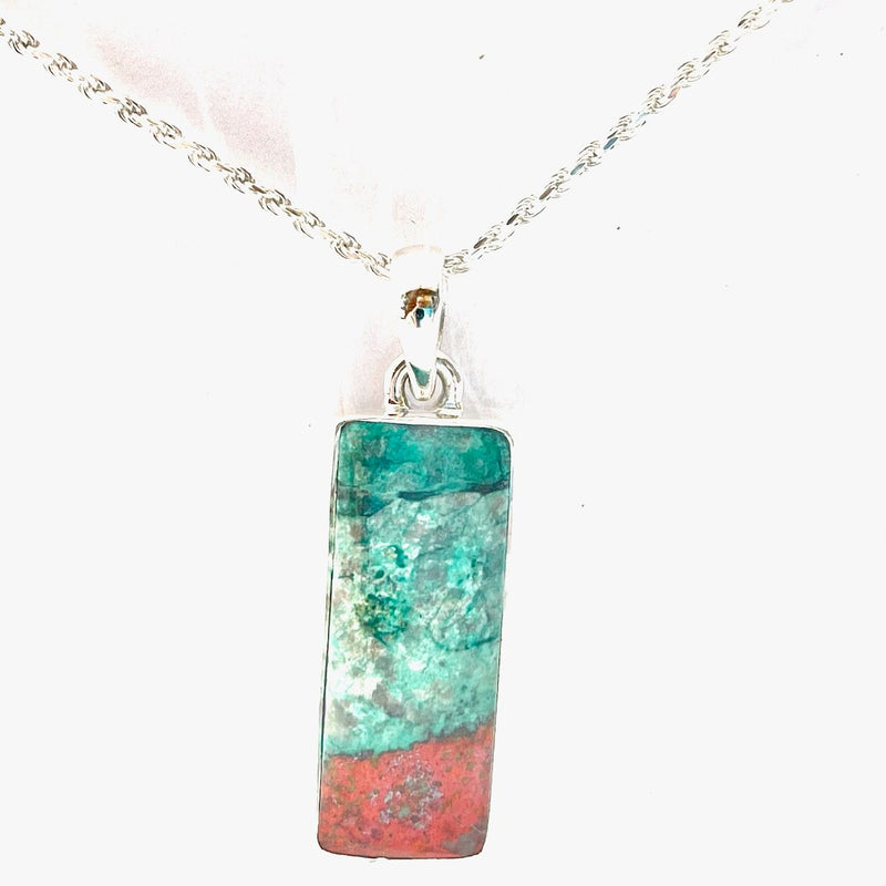 Sonora Chrysocolla Rectangle Pendant Sterling Silver