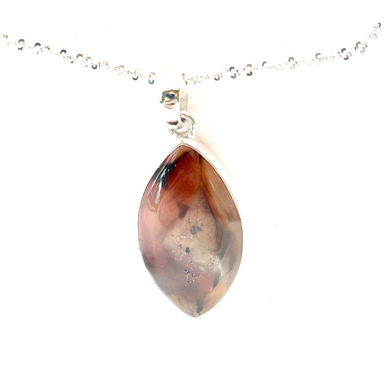 Montana Agate Oval Pendant Sterling Silver