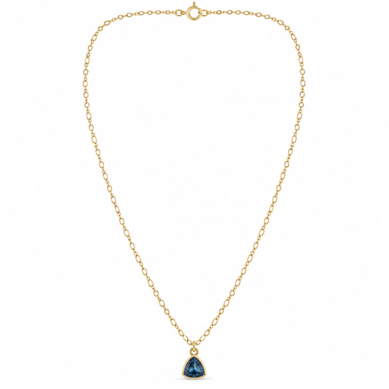 London blue topaz gold-filled pendant necklace, front product view