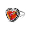 Red Heart Pink Oyster Turquoise in 925 Sterling Silver - Handmade