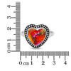 Red Heart Pink Oyster Turquoise in 925 Sterling Silver - Handmade